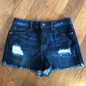 Cut off denim shorts